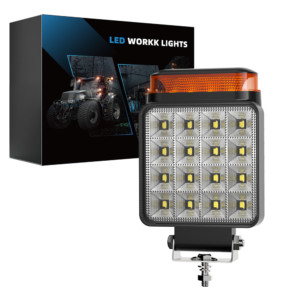 16-Cell Reflector Forklift Work Light with Amber Bar