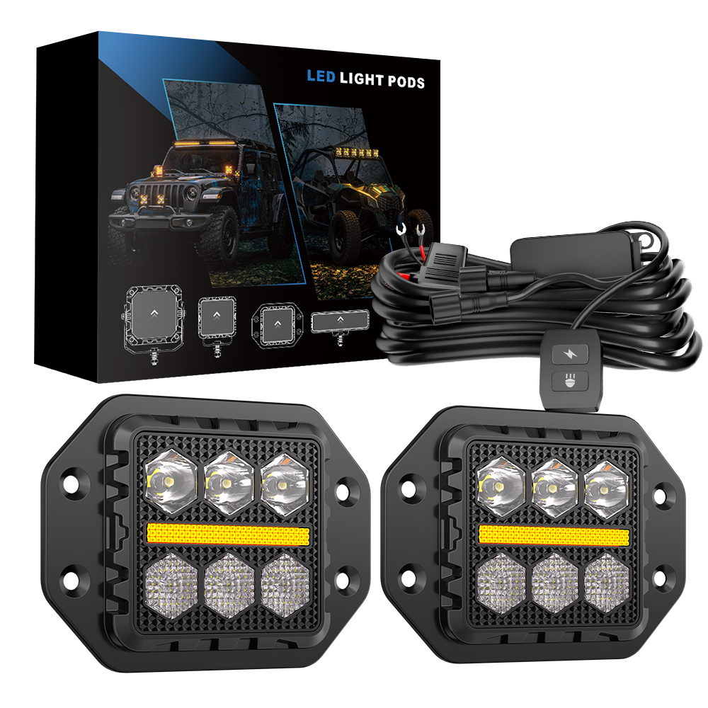 3-Inch Flush-Mount Combo-Beam Off-Road Light Kit