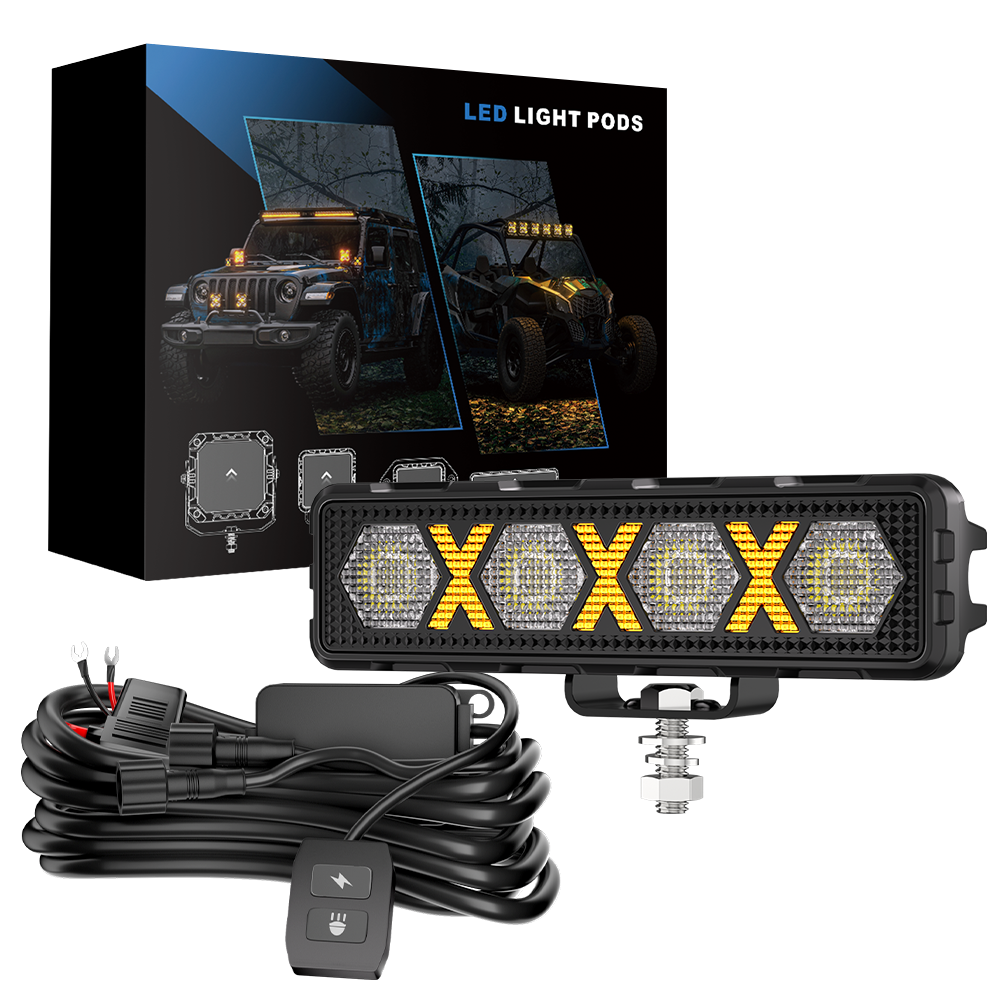 6-Inch Off-Road Flood Light Kit with X DRL