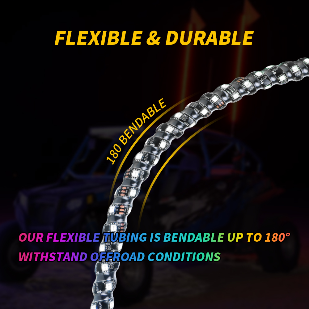 2-Foot RGB LED Whip Light Pair